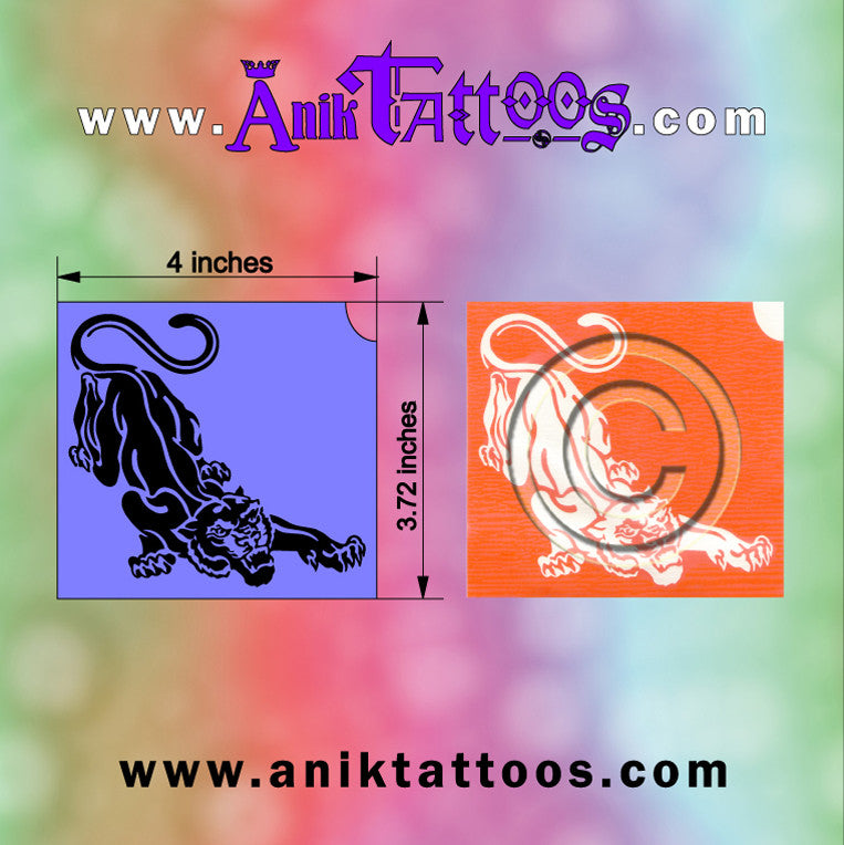 Airbrush Colorini Anik Temporary Tattoos 10 Stencils of Panter