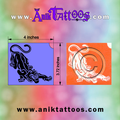 Airbrush Colorini Anik Temporary Tattoos 10 Stencils of Panther