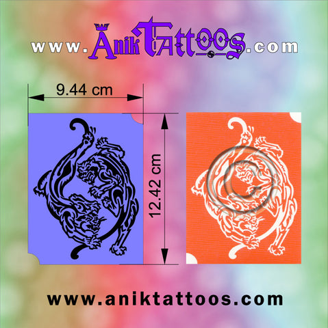 Airbrush Colorini Anik Temporary Tattoos 10 Stencils of Panthers