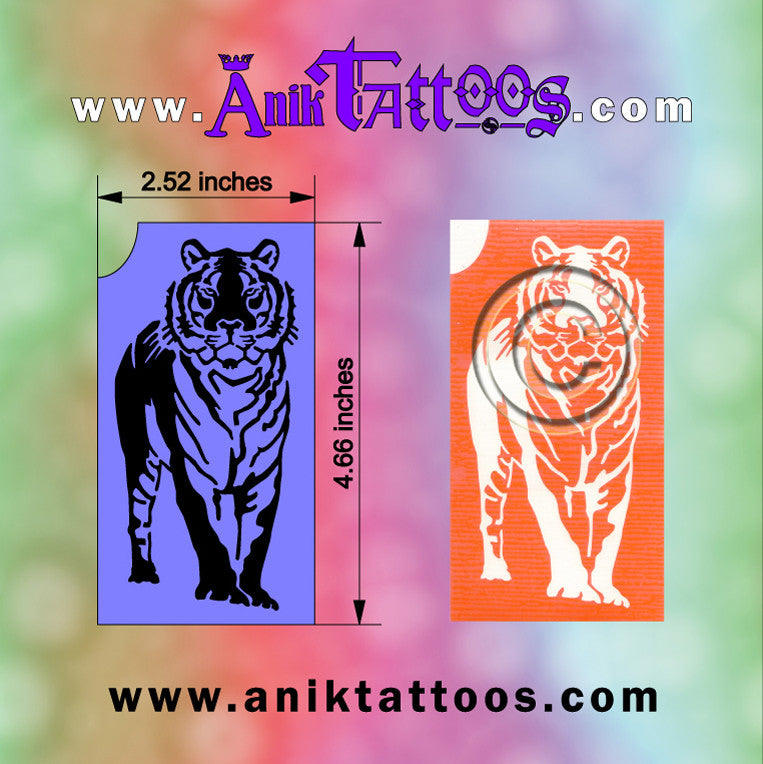 Airbrush Colorini Anik Temporary Tattoos 10 Stencils of Tiger