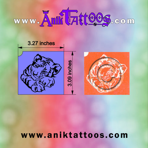 Airbrush Colorini Anik Temporary Tattoos 10 Stencils of Tiger Cub